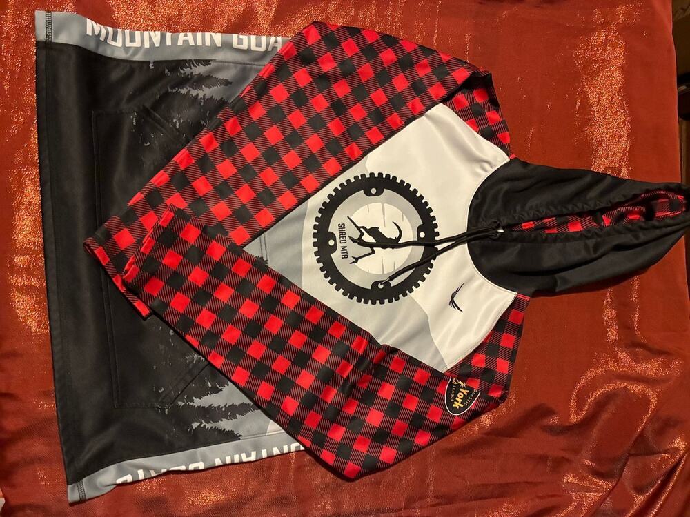 Mercury Hoodie Mens Long Sleeve Pullover MTB Shred Mountain Buffalo Check Red